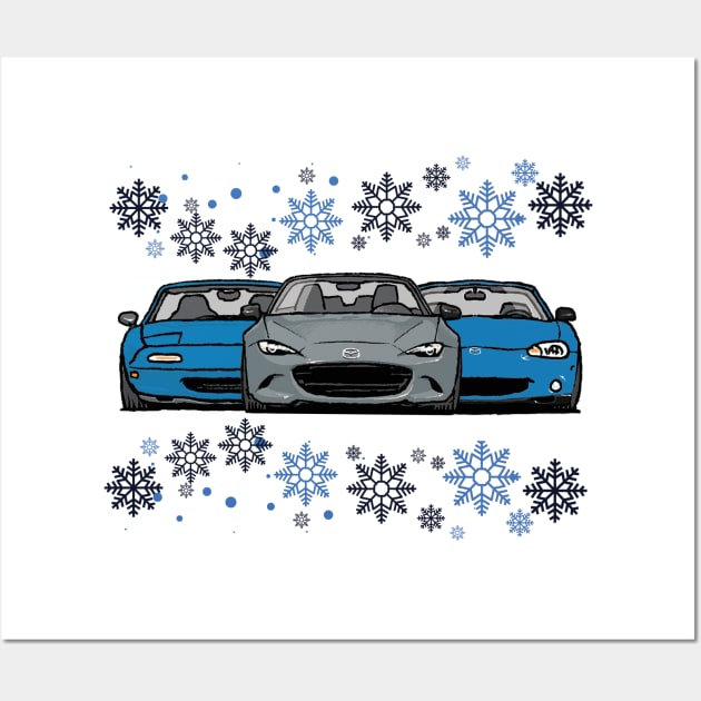 MX5 Miata Christmas Wall Art by Woreth